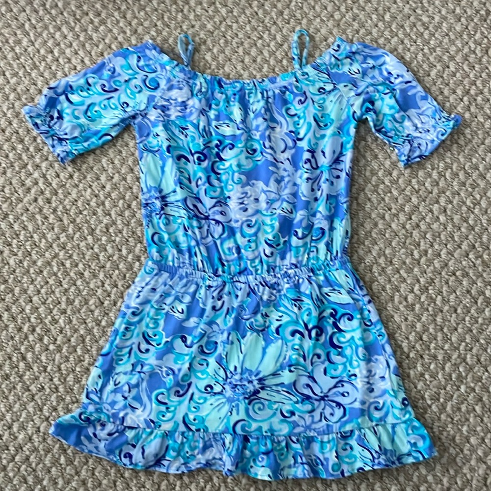 EUC Lilly Pulitzer Girls Tenley Off-The-Shoulder Romper - Medium